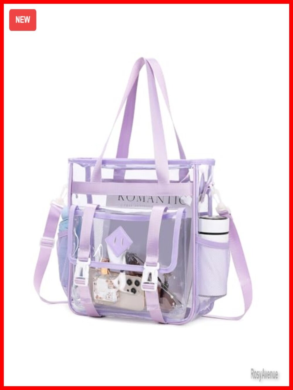 Clear PVC Tote Bag Stadium Approved 12x6x12